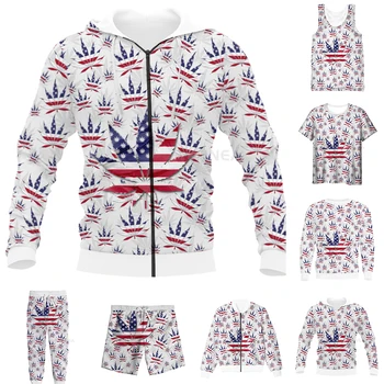 Yeni Komik 3D Tam Baskı Amerikan Otlar Yaprakları T-shirt/Kazak / Zip Hoodies / İnce Ceket / Pantolon Dört Mevsim günlük giysi V71