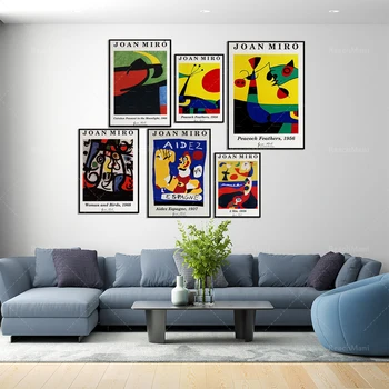 Joan Miro, posterler, ev ofis dekorasyonu, baskı sanat posterleri, sokak sanatı, pop art, soyut sanat