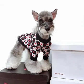 Pet Köpek Giysileri Küçük Köpekler için Tasarımcı Kazak Fransız Bulldog Yorkies Ceket Kış Ceket Köpek Kıyafeti Pug Kostüm PC2178