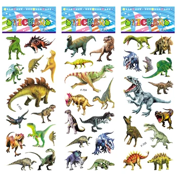 12 sheets / set 3D dinozor çıkartmalar çocuklar için oyuncaklar ev duvar dekoru karikatür mini sticker scrapbooking çocuklar dizüstü günlüğü etiket