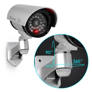 Sahte Kamera Kukla Su Geçirmez Güvenlik CCTV gözetim kamerası Kamera İle led ışık Açık Kapalı Simülasyon Kamera