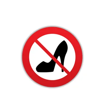 YJZT 11CM * 11CM Uyarı Araba Sticker Komik Hiçbir Kadın Ayakkabı PVC Çıkartması 12-1410