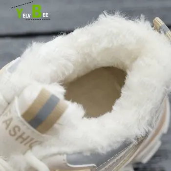 Yeni Rahat Sıcak Kar Kadın Botları Chelsea Spor Koşu Kaymaz Kadın Ayakkabı Kış 2022 Kürk Yürüyüş Platformu Peluş Femme Botas 0