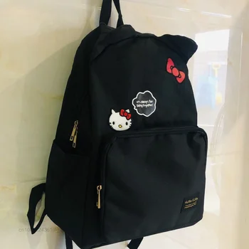 Sanrio Hello Kitty Siyah Işlemeli Sırt Çantaları Y2k Öğrenci Schoolbag Moda omuz çantaları Kadın Laptop Çantası Yeni Rahat Sırt Çantası 1