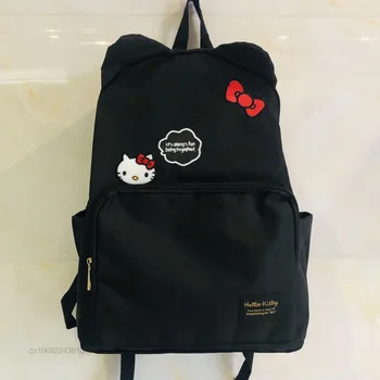 Sanrio Hello Kitty Siyah Işlemeli Sırt Çantaları Y2k Öğrenci Schoolbag Moda omuz çantaları Kadın Laptop Çantası Yeni Rahat Sırt Çantası 4