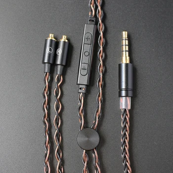 1.2 m DIY Yedek Mmcx Kablo 3.5/2.5/4.4 mm Gümüş Kaplama Yükseltilmiş 8 maça telleri Kablosu RY4S Artı Mmcx Kulaklık Kablosu
