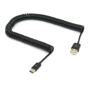 CY CYSM USB-C 3.1 Tip C Erkek Standart USB 2.0 A Erkek Streç Veri Kablosu 3m N1 Tablet ve Cep Telefonu 0
