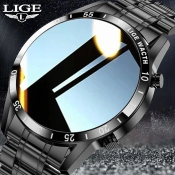 LIGE 2021 Yeni Tam dokunmatik ekranlı akıllı saat Spor Bluetooth Çağrı erkek saati Kalp Hızı Mesaj Hatırlatmak İş Smartwatch Erkekler
