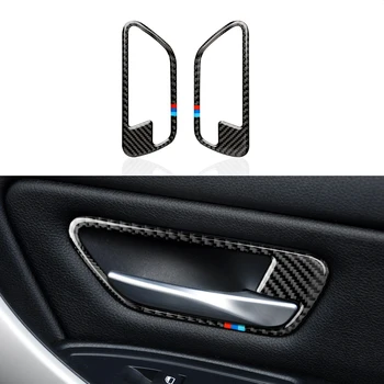 Araba Kapı Kase Çerçeve Çıkartmaları Sticker Karbon Fiber Trim BMW için uyar F30 F31 F34 3GT F32 F33 F36 2012-2019 İç Aksesuarları 0
