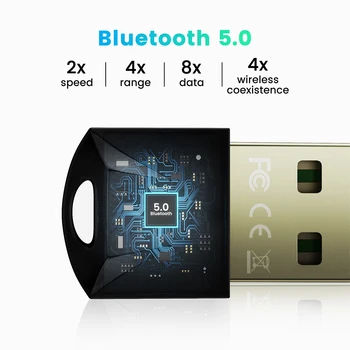 CMAOS USB Bluetooth 5.0 5.1 Bluetooth Adaptörü Alıcı 5.0 Bluetooth Dongle 5.0 4.0 Adaptörü PC Laptop için 5.0 BT Verici