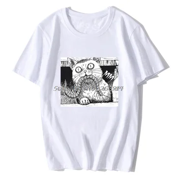 Korku Spiralizer Demonizer Komik T Shirt Erkek Unisex harajuku tişört Tomie Junji Ito Japonya Anime Tshirt Grafik En Tees Erkek