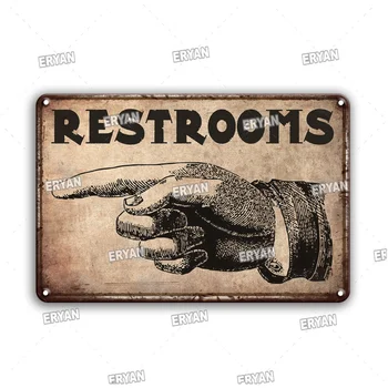 Komik Tuvalet İşaretleri Vintage Metal Plaka Tabela Retro Ev Tuvalet Dekor Plak Kişiselleştirilmiş Oyun Odası Dekorasyon Aksesuarları