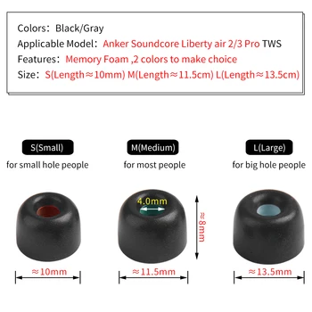 4 Adet Bellek Köpük Kulak İpuçları Anker Soundcore Liberty Hava 2/3 Pro TWS Uçları Hava 3 Pro Kulaklık İpuçları Anti-damla Gürültü Azaltma