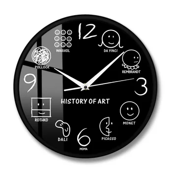 Sanat Tarihi Vintage duvar saati Da Vinci Picasso Van Gogh Warhol Müsüm Modern Sanat Sanatçısı Dekoratif Duvar Saati Sanat Sevgilisi Hediye