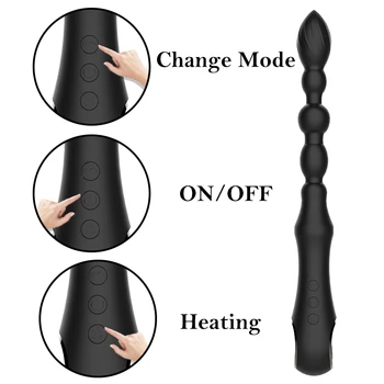 Isıtma Anal Boncuk prostat masaj aleti Butt Plug G-Spot Vibratör Seks Oyuncakları Erkekler için Masturbator Titreşimli Anal Plug Klitoris Stimülatörü 1