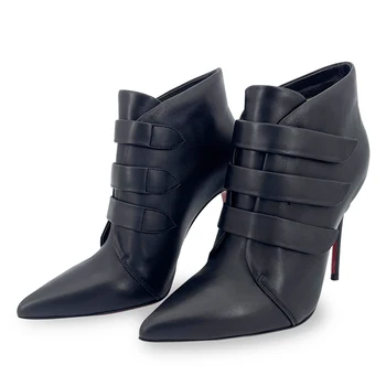 Kadın Botları Kış Deri Kısa Çizme İngiliz tarzı ayakkabılar Düz Topuk İş Çizme Motosiklet kısa çizmeler Rahat Ayak Bileği Ayakkabı 4