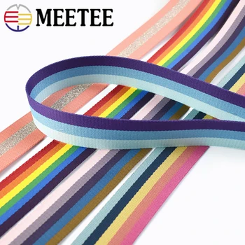 Meetee 4 Metre 38mm Polyester Renk Dokuma Kayış Çanta Şerit Bant DIY Konfeksiyon Dekor Dantel Bant Dikiş El Sanatları Aksesuarları