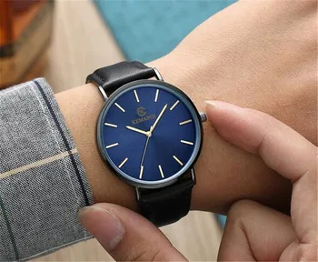 Yeni erkek saati Ultra ince Moda Saatler Deri Basit İş Kuvars Kol Saati Roma Eril Erkek relojes Casual Saat