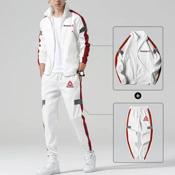 Erkek Lüks Yansıtıcı Tasarım Eşofman Adam Fermuar Hoodies Erkek Spor Kazak + Sweatpants Suit 2 Adet Sıcak Ceket Setleri Dış Giyim