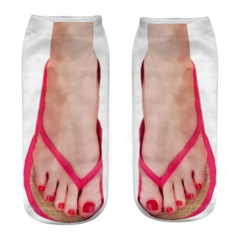 Yeni Komik 3D Baskılı Ayak Flip Flop Kafatası kanvas ayakkabılar Desenli Yaratıcı Ayak Bileği Çorap Unisex Cadılar Bayramı noel hediyesi Dropship