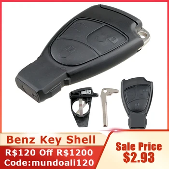 Araba Anahtarı fob dış kapak Değiştirme Akıllı Insert Anahtar Uzaktan Kapak Bıçak ve Pil Tutucu Mercedes-Benz M B E CL SL 1
