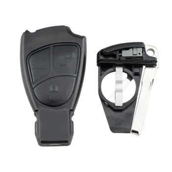 Araba Anahtarı fob dış kapak Değiştirme Akıllı Insert Anahtar Uzaktan Kapak Bıçak ve Pil Tutucu Mercedes-Benz M B E CL SL 2