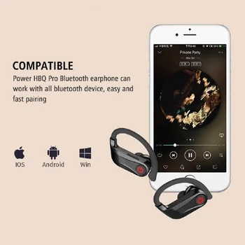 Spor Bluetooth kablosuz mikrofonlu kulaklıklar IPX5 Su Geçirmez Kulak Kancası LED Ekran Bluetooth Kulaklık HiFi Stereo Müzik Kulaklık
