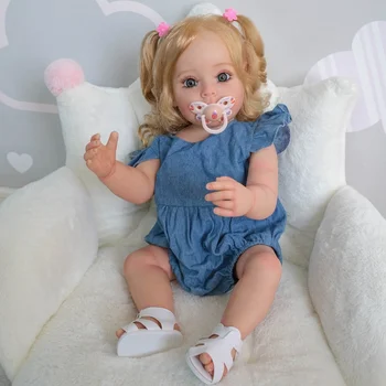 55CM Bebe Reborn Kız Bebek Popüler SueSue Tam Vücut Silikon El Detaylı Boyama Bebek 3D görünüm Görünür Damarlar Banyo Oyuncak