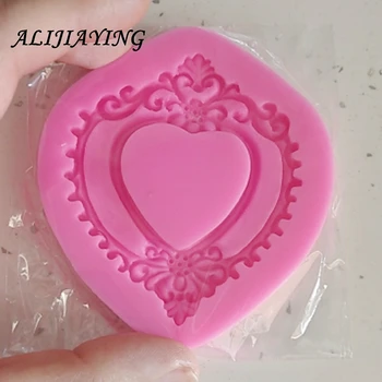 1 Adet Kalp şekli çerçeve modelleme bebek duş favor hediyeler Silikon Kalıp Kek Dekorasyon Araçları Çikolata D0730