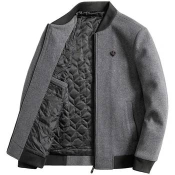 Erkekler Yün Palto kışlık ceketler Yüksek Kaliteli Erkek Iş günlük ceketler Ve Mont Kalın Sıcak Palto Slim Fit Yün Ceketler 0