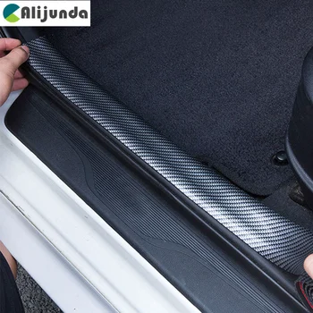 Karbon fiber ön ve arka tampon araba yan kapı kauçuk tampon çıkartmaları otomobil parçaları Skoda Octavia Fabia Hızlı Superb Yeti 2