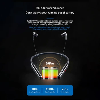 S650 100 Saat Bluetooth Kulaklık Stereo kablosuz bluetooth Kulaklık Boyun Bandı Gürültü İptal Spor Koşu Kulaklık