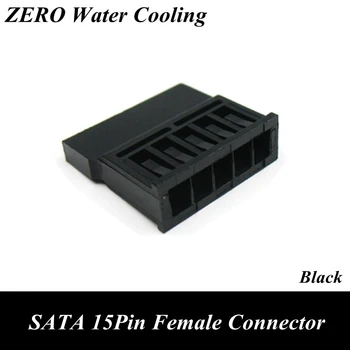Siyah Düz SATA 15Pin Dişi Güç Konektörü, PC Modding için 5 adet Ser Pimli
