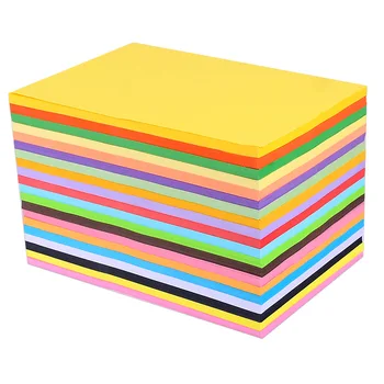 100 adet / grup A4 Renkli Baskı Kağıdı 70g Çocuk DIY El Yapımı Origami kraft el işi kağıdı Kalın Karton Karton
