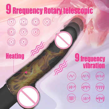 Yapay penis Vibratör Seks Makinesi Otomatik Teleskopik Vajinal Sokmak Masaj Oyuncak Klitoral Stimülasyon Kadın G Noktası Mastürbasyon 5