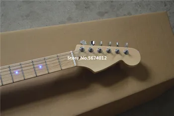 Yeni özelleştirilmiş kristal akrilik akrilik akrilik elektro gitar akçaağaç ksilofon boyun led mavi ışık ile 4