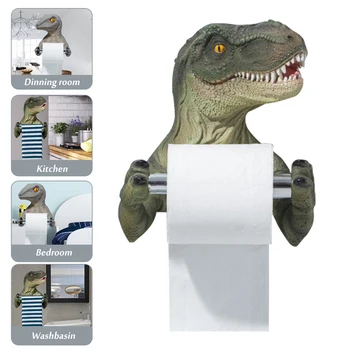 Rulo kağıt havlu tutucu Doku Kutusu Reçine duvar rafı rulo kağıt havlu tutucu 3D Dinozor Raf Banyo Dekor Raf Banyo Aksesuarları