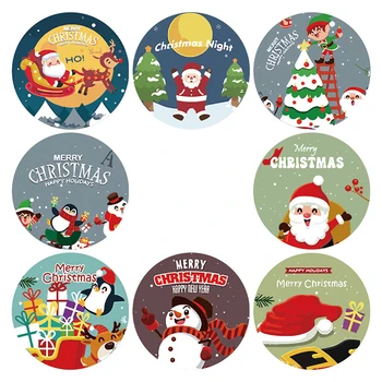 500 Adet / Rulo Merry Christmas Çıkartmalar Noel Tema Mühür Etiketleri Çıkartmalar DIY Hediye Pişirme Paketi Zarf Kırtasiye Dekor