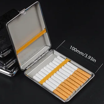 20 adet Deri Sigara Kutusu Puro Kılıfı Erkekler 100mm El Sigara Küçük Puro Sigara Durumda Taşınabilir Metal Kasa Sigara Aksesuarları 4