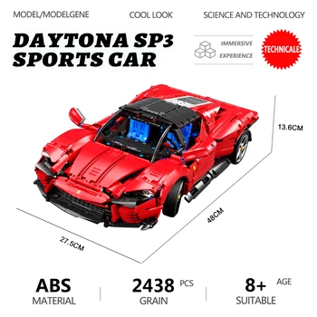 Teknik Daytona SP3 Spor Araba 1: 10 Ölçekli Model Yapı Taşları MOC Yüksek Teknoloji Supercar Tuğla Oyuncaklar Çocuklar İçin Çocuk Yılbaşı Hediyeleri