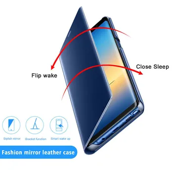 Lüks Ayna Akıllı Görünüm Flip Standı Kılıfı İçin Xiaomi Mi 10 Ultra 10T Lite Not 10 Pro Poco F2 Pro X3 NFC Koruyucu Kapak Fundas