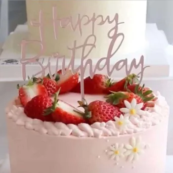 1 adet Siyah Altın Kek Topper Mutlu Doğum Günü Yıldönümü Cupcake Top Bayrakları Mumlar Doğum Günü Partisi Aile Pişirme Dekor Malzemeleri 0