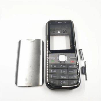 Yeni Tam Konut Case Kapak Nokia C5-00 Pil Kapağı Konut case İngilizce Klavye + Logo