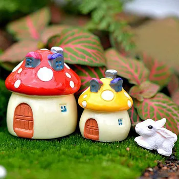 Sevimli 3 Boyutları DIY Reçine Peri Bahçe Zanaat Dekorasyon Minyatür Mikro Gnome Teraryum Akdeniz Ev Mantar Kale Hediye 0