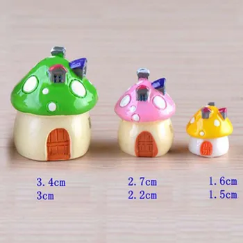 Sevimli 3 Boyutları DIY Reçine Peri Bahçe Zanaat Dekorasyon Minyatür Mikro Gnome Teraryum Akdeniz Ev Mantar Kale Hediye 2
