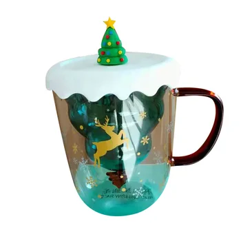 300ML Yaratıcı Noel Kahve Süt Kupa Anti-Haşlanma çift duvarlı kupa bardak Yılbaşı Hediyeleri Sıcak ve Soğuk İçecekler