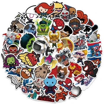 10/30/50 adet Disney Marvel Sevimli Avengers Süper Kahraman Karikatür Çıkartmalar Dizüstü Motosiklet Kaykay Telefon Araba Sticker Çıkartması 0
