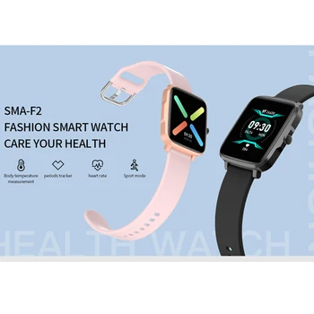 Kadın akıllı saatler Su Geçirmez IP68 Kalp Hızı Kan Basıncı Izleme Moda Spor Izci spor saat Android ıOS ıçin F2