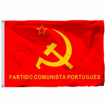 Portekiz Komünist Partisi Bayrağı 90X150 CM 3X5FT 100D Polyester Çift Dikişli Yüksek Kalite Portekiz Banner Ensign Ücretsiz Kargo 0