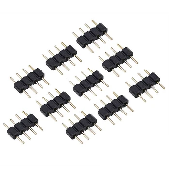 10 adet / grup LED 4pin RGB konektörü 4 pin iğne erkek tipi çift 4pin DIY küçük parça LED SMD RGB 5050 3528 Şerit